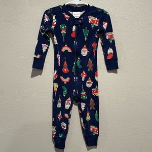 Hanna Anderson holiday full zip sleepwear size: 2T